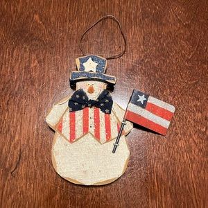 Patriot Snowman Christmas Ornament